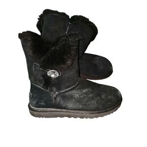 Ugg‎ Womens Black Bailey Button Bling Boots 7